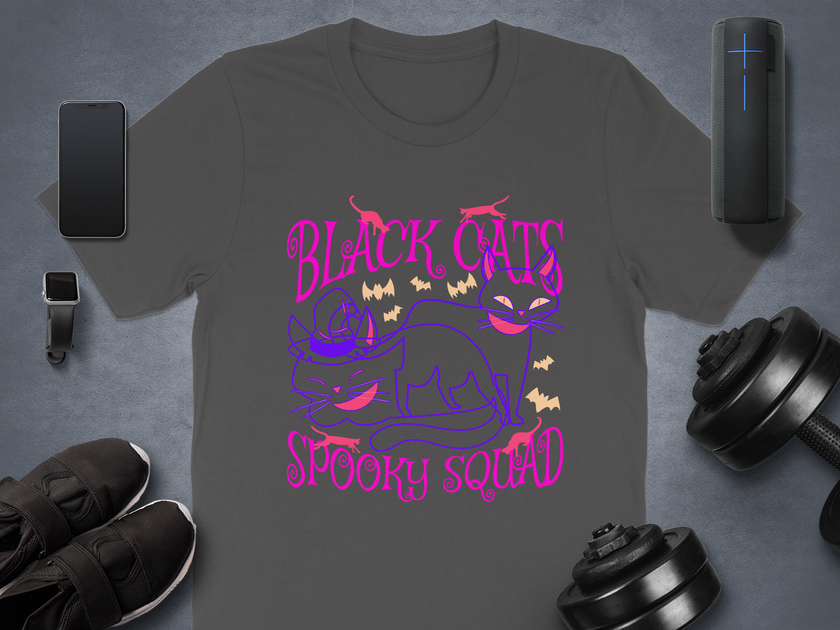 Black Cats Spooky Squad Halloween Themed Shirt Product