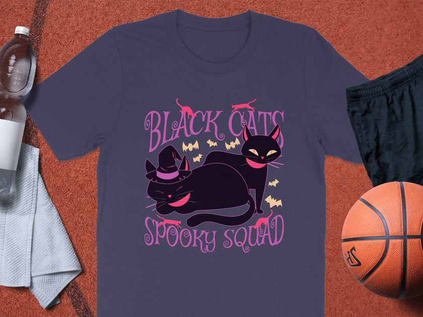 Black Cats Spooky Squad Graphic T-Shirt product type