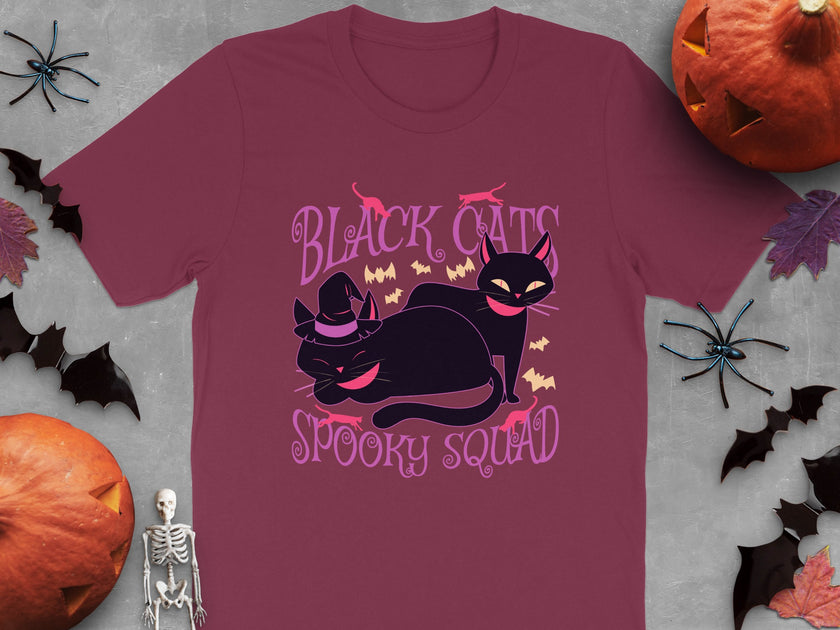 Black Cats Spooky Squad Halloween T-shirt product type