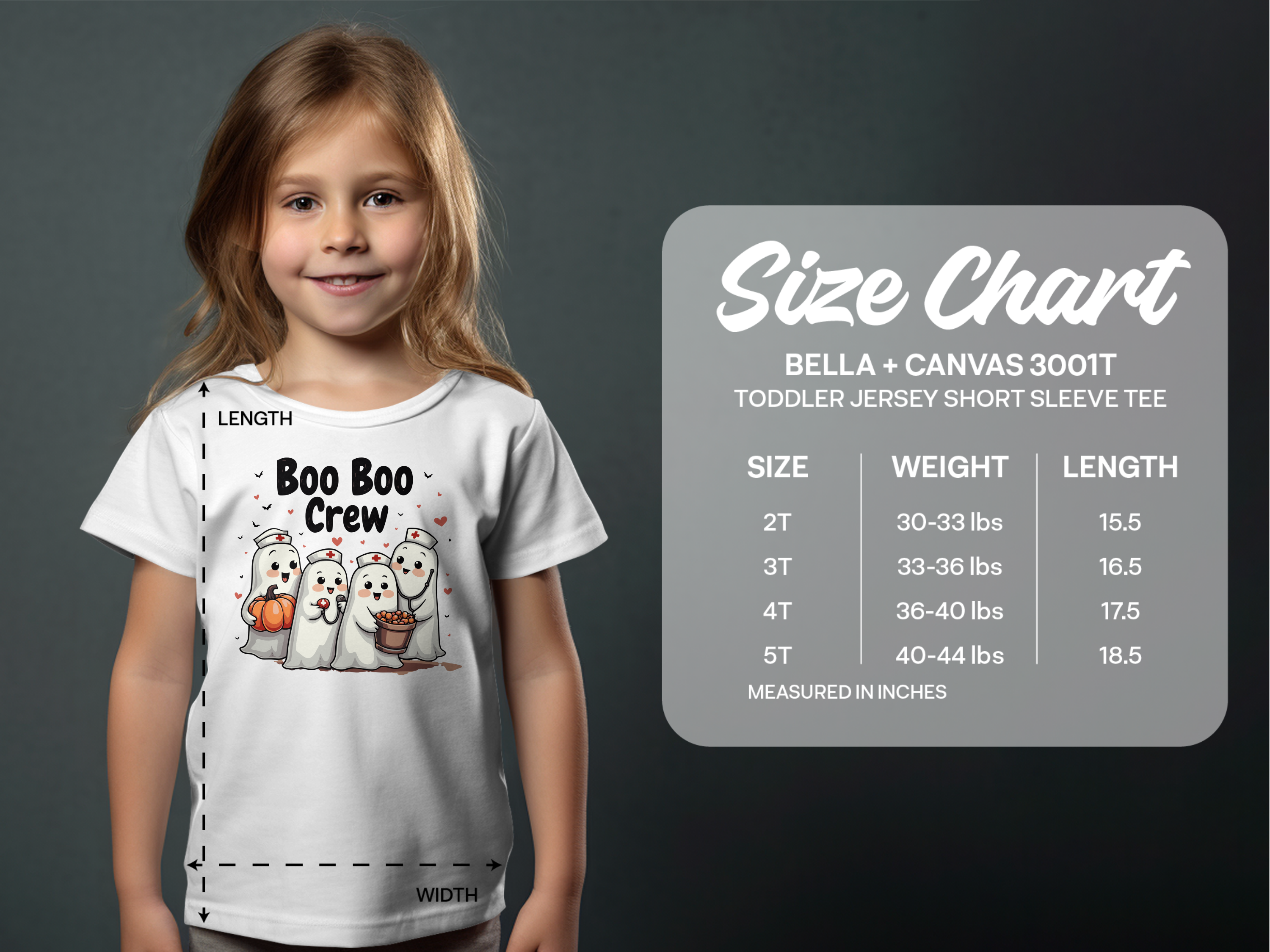 Toddler Tee - Boo Boo Crew of Nurse Ghosts Design
