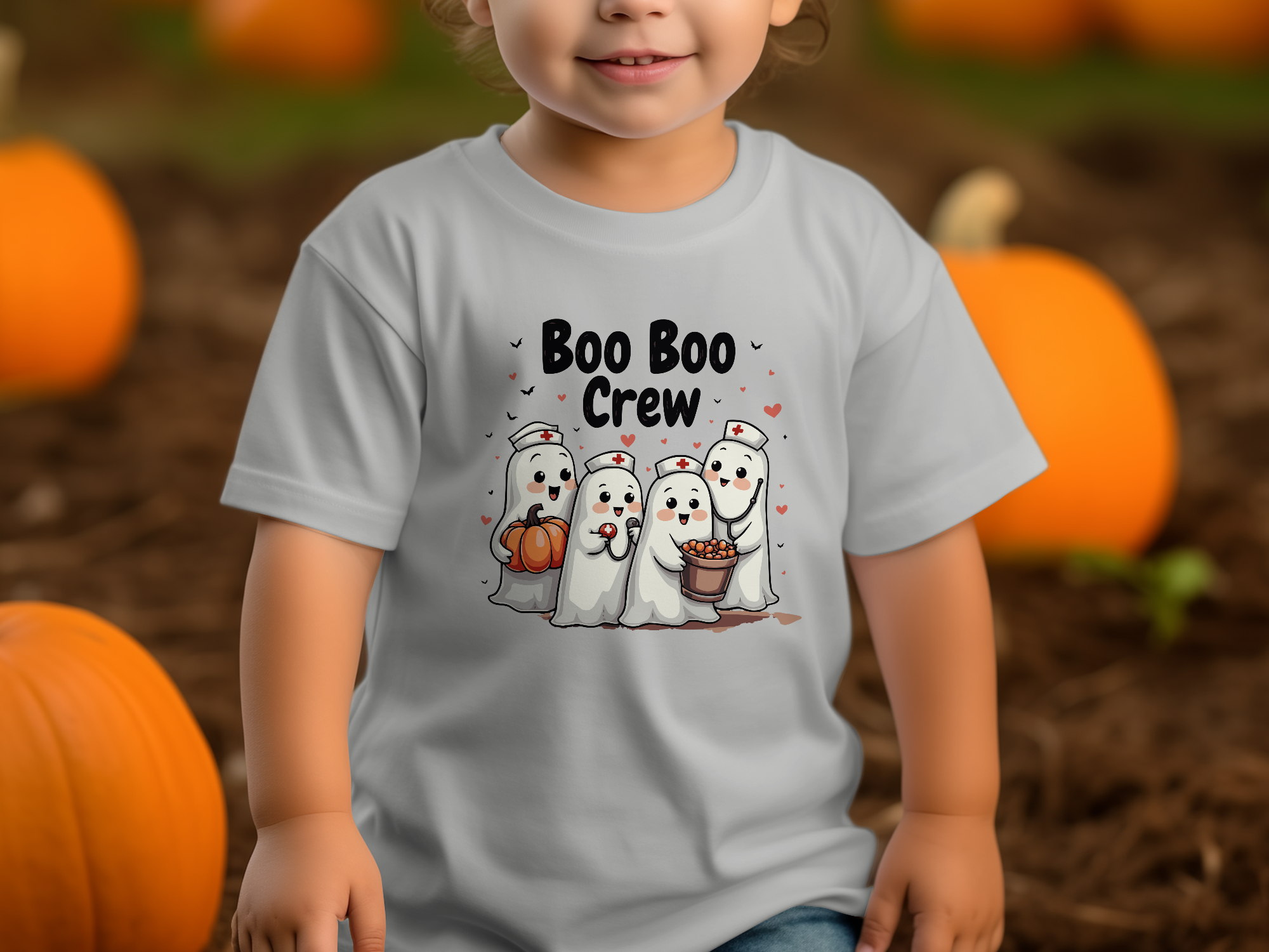 Toddler Tee - Boo Boo Crew of Nurse Ghosts Design