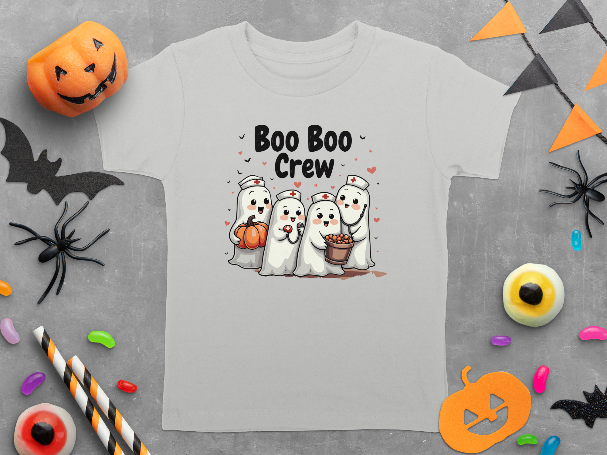 Toddler Tee - Boo Boo Crew of Nurse Ghosts Design