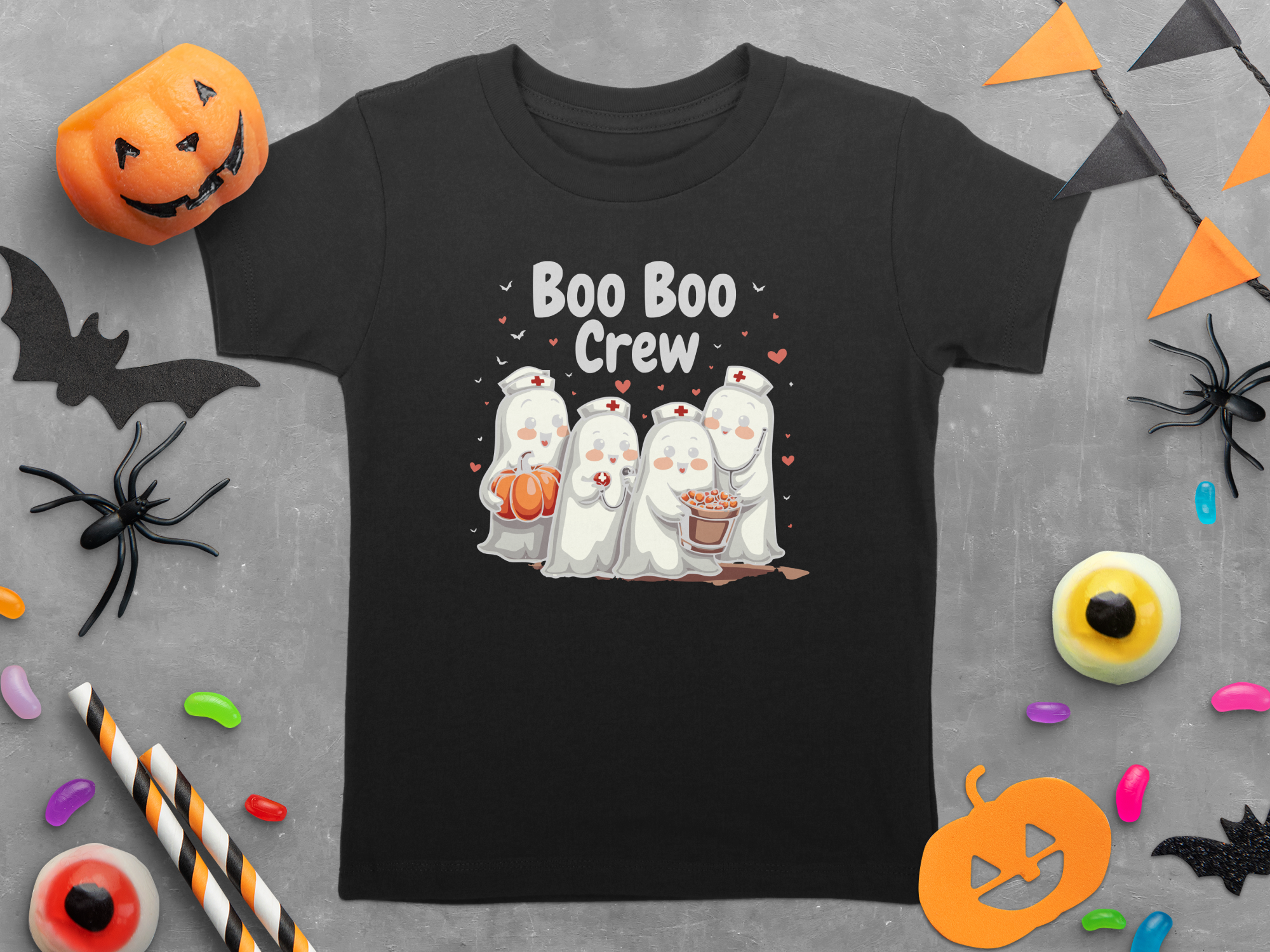 Toddler Tee - Boo Boo Crew of Nurse Ghosts Design