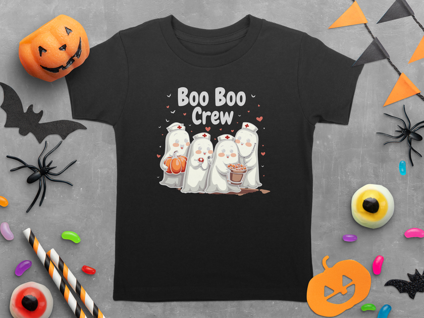 Toddler Tee - Boo Boo Crew of Nurse Ghosts Design