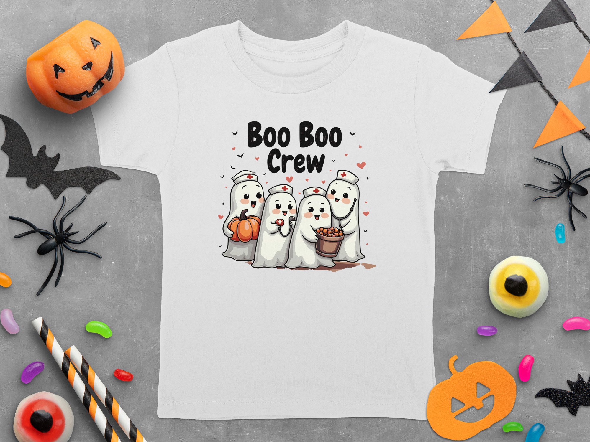 Toddler Tee - Boo Boo Crew of Nurse Ghosts Design