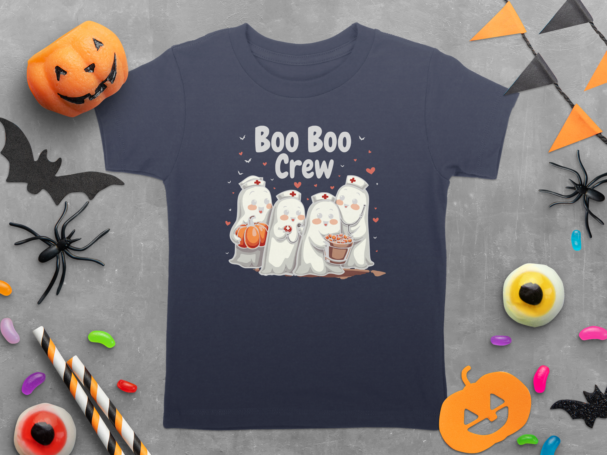 Toddler Tee - Boo Boo Crew of Nurse Ghosts Design