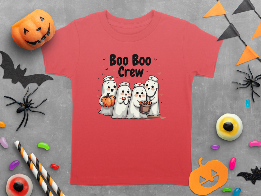 Toddler Tee - Boo Boo Crew of Nurse Ghosts Design