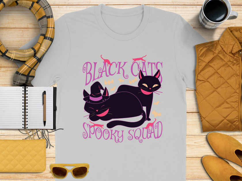 Black Cats Spooky Squad Halloween T-Shirt product type