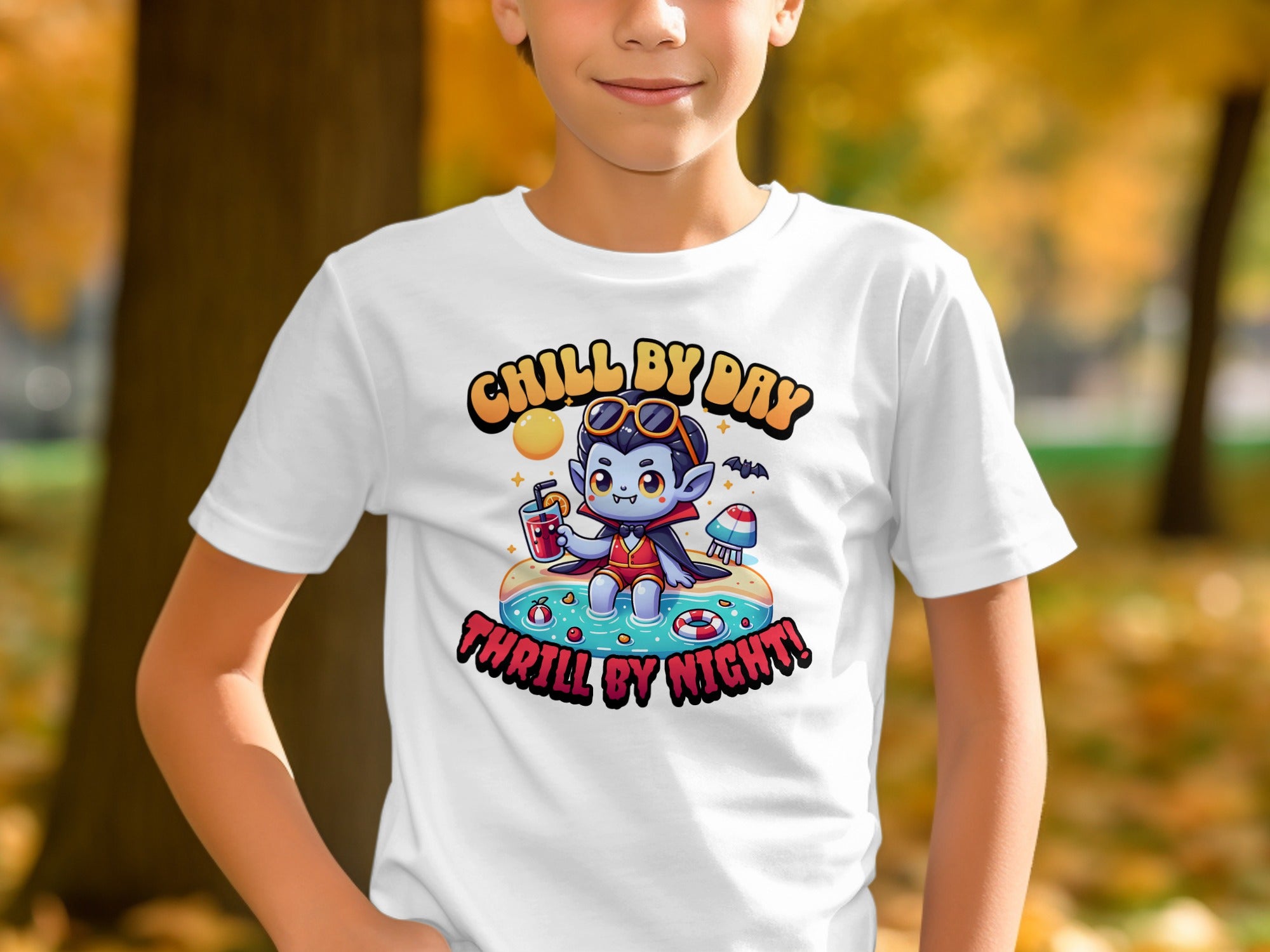 Chill By Day Thrill By Night Cartoon Shirt Product