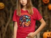 Cute Halloween Witch Pug Design Tee Shirt product type