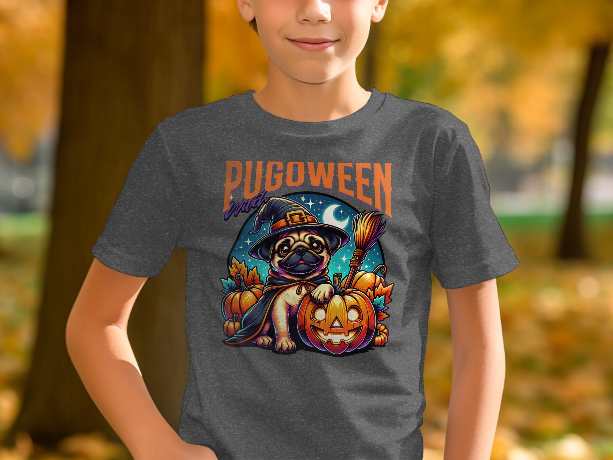Pugoween Graphic Tee with Halloween Pug product type