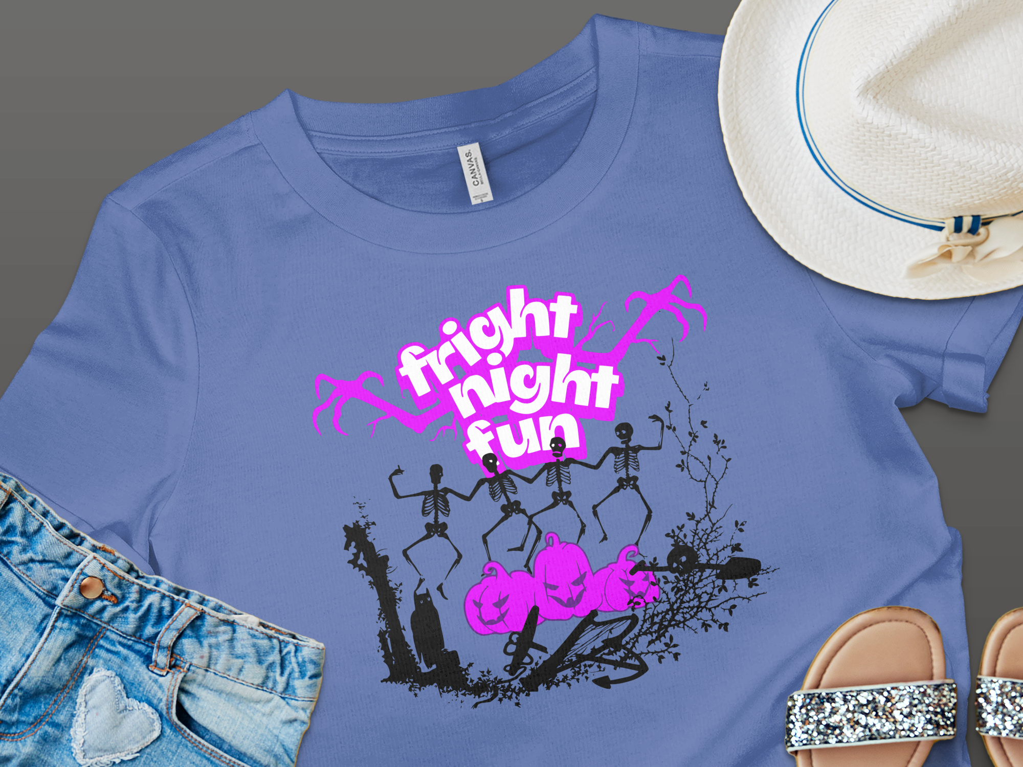 Fright Night Fun Skeleton Halloween T-shirt product type