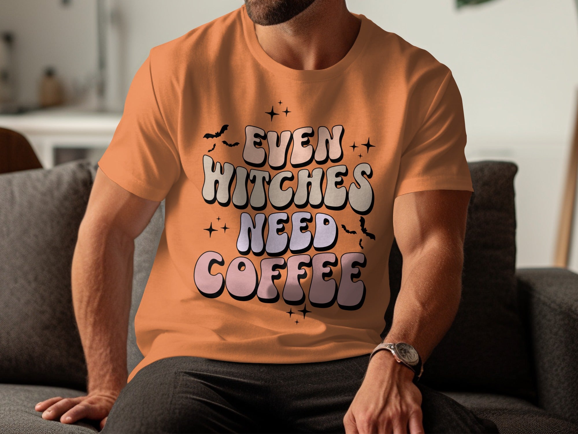 Even Witches Need Coffee Printed T-Shirt product type