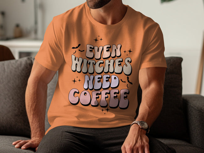 Even Witches Need Coffee Printed T-Shirt product type