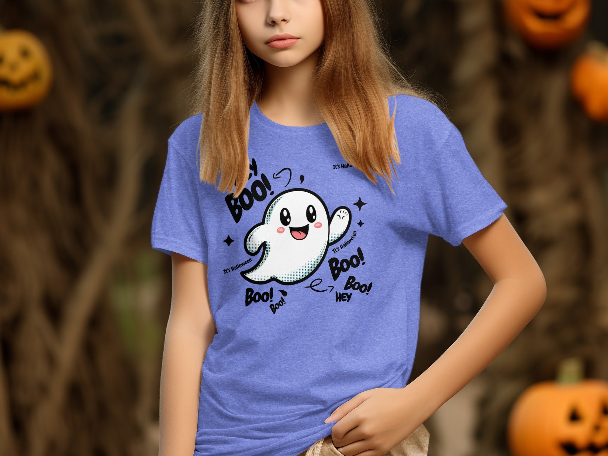 Spooky Cute Ghost Boo Hey Graphic Tee product