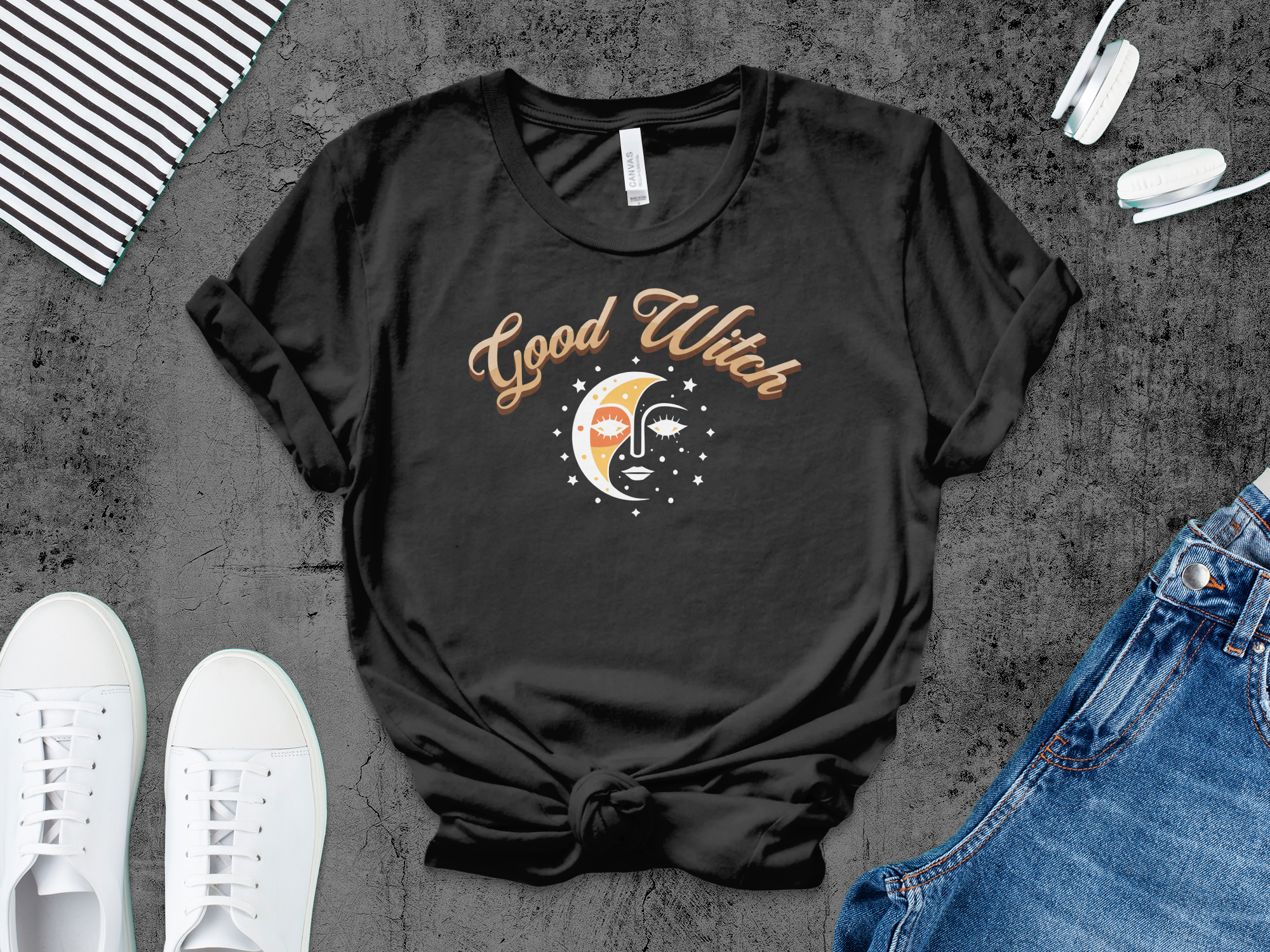 Good Witch Graphic Tee Moon and Stars Design product