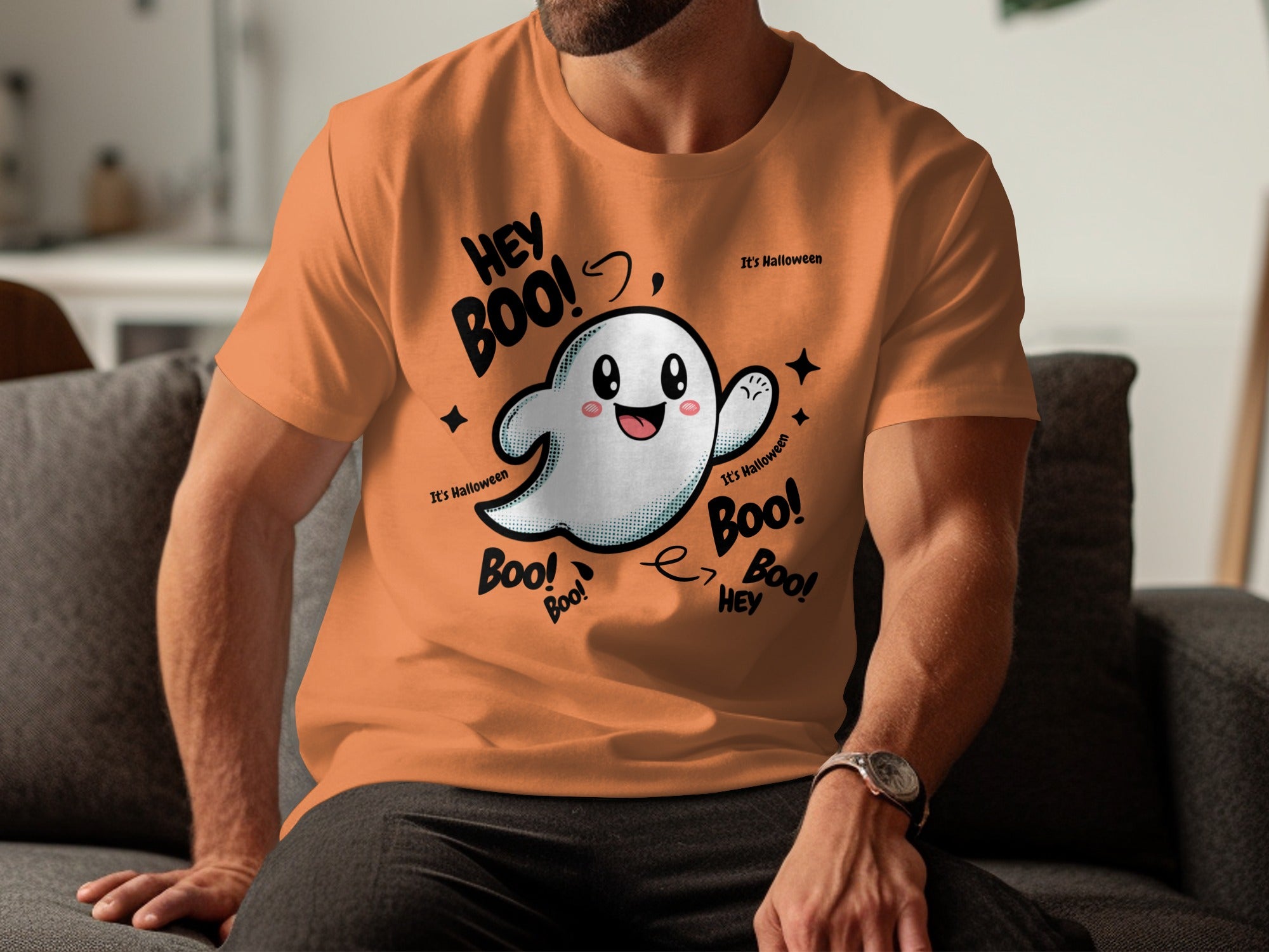 Hey Boo Halloween Cute Ghost Character T-shirt product