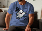 Hey Boo Ghost Halloween Graphic Blue Shirt product type