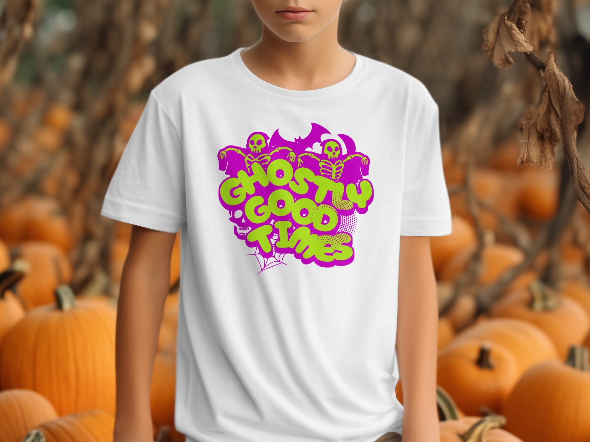 Ghostly Good Times White Graphic T-Shirt product