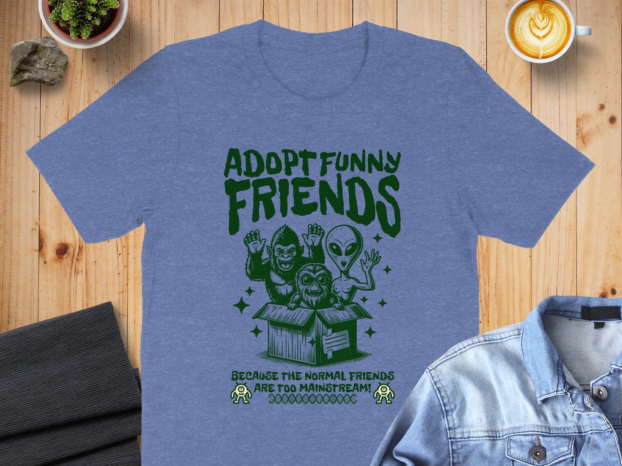 Adopt Funny Friends Unique Graphic T-Shirt Product