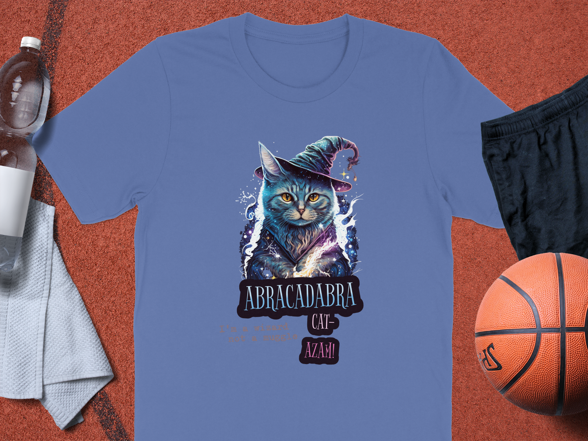 Abracadabra Cat Azam Graphic Blue T-shirt product