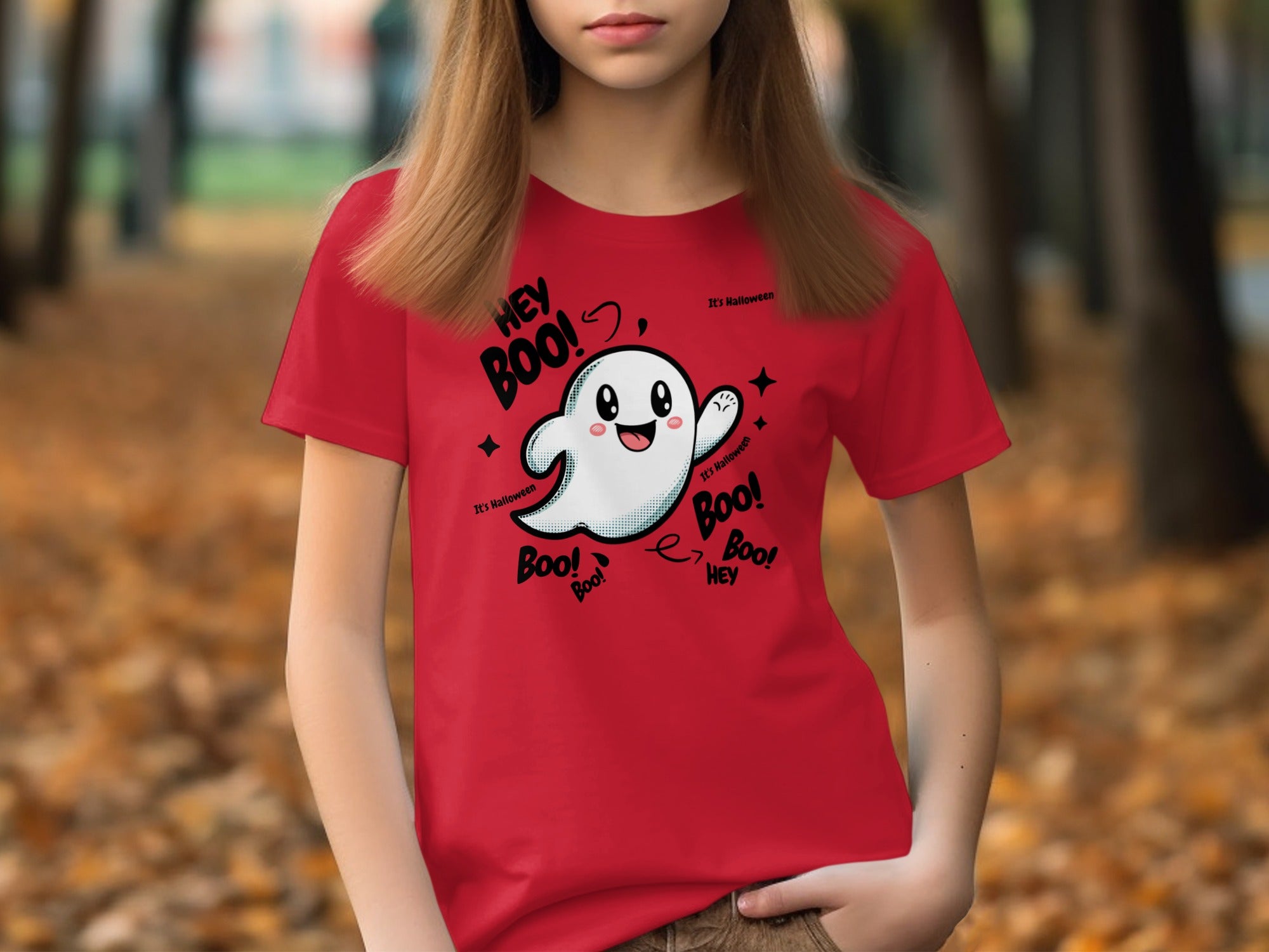 Hey Boo Ghost Halloween Graphic Tee product type
