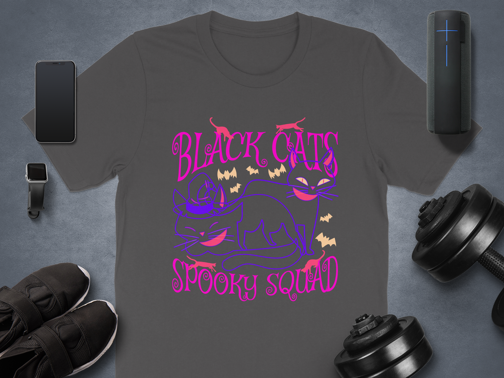 Black Cats Spooky Squad Halloween Themed Shirt Product