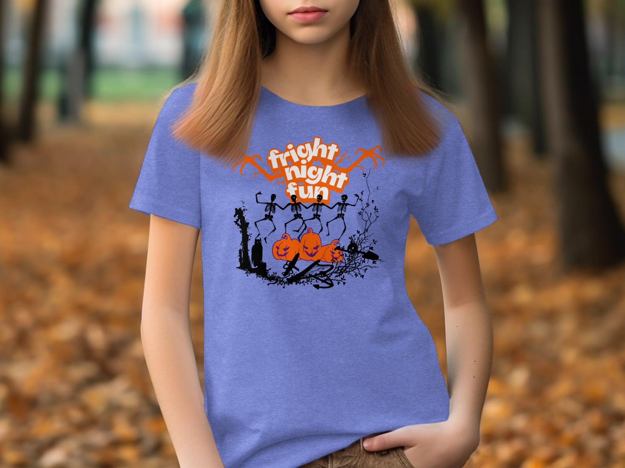 Fright Night Fun Halloween Blue Graphic Tee product