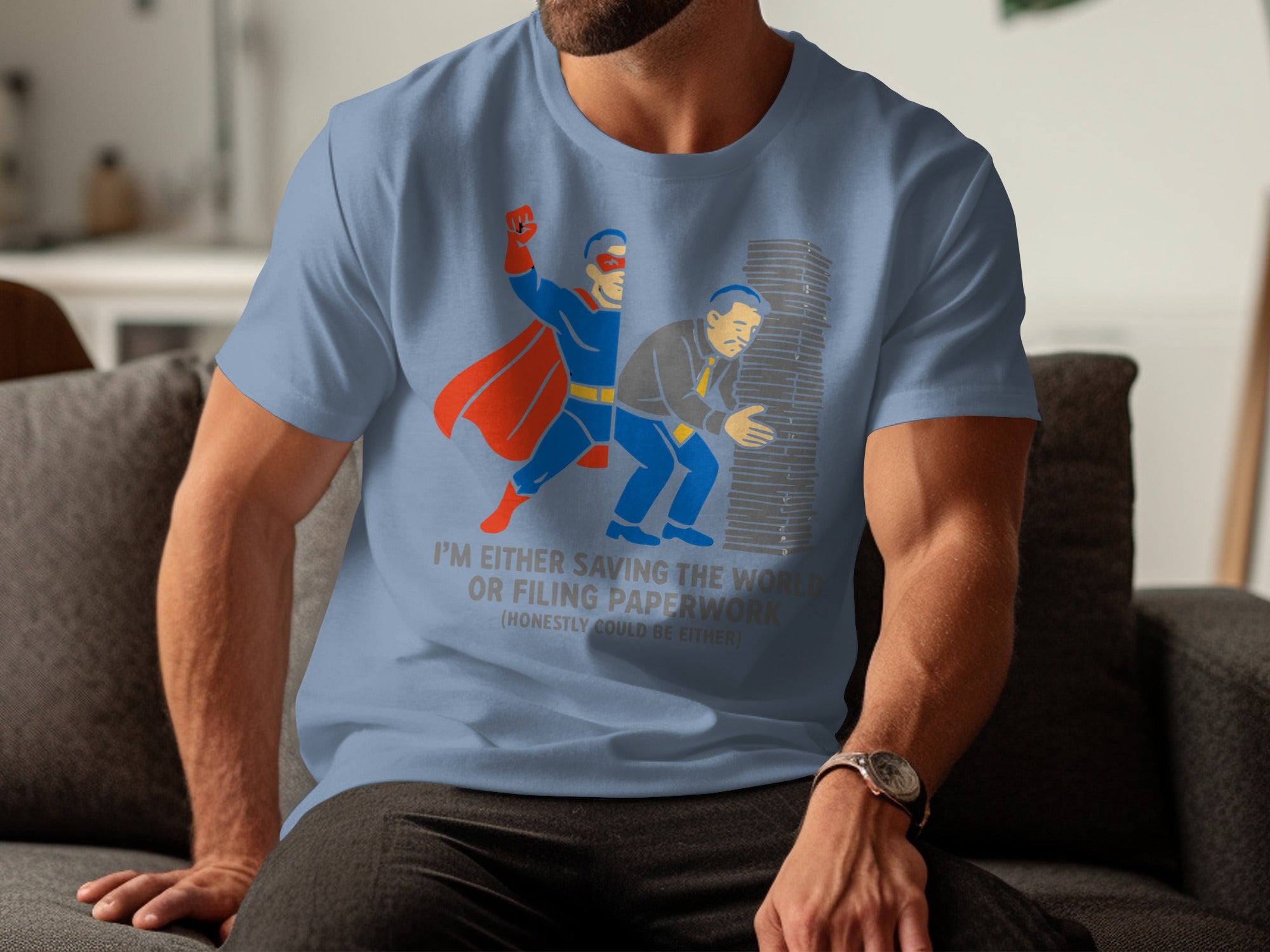 Saving the World or Filing Paperwork T-shirt product type