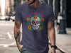 Celebrando La Vida Colorful Skull Graphic T-shirt product type