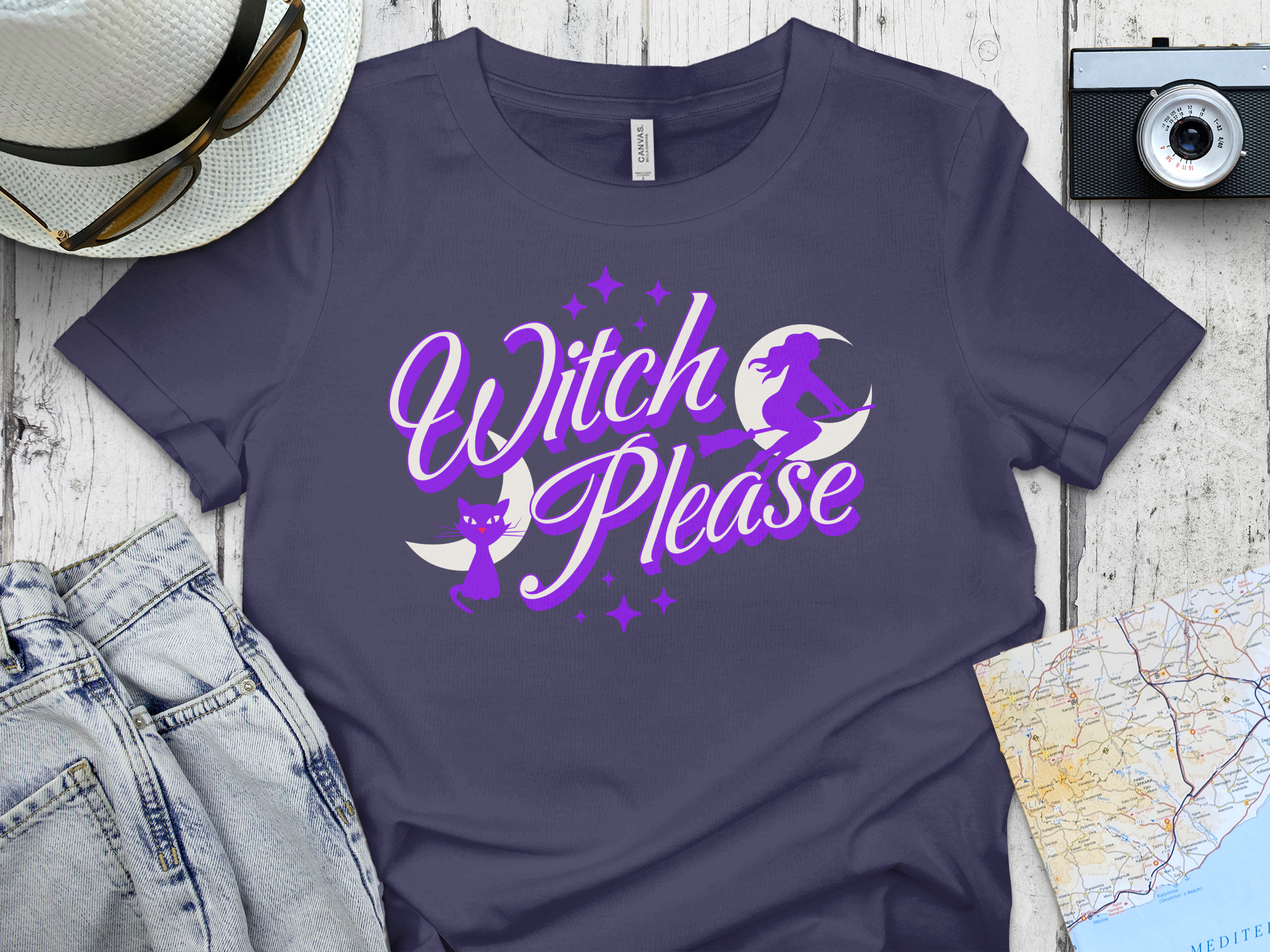 Witch Please Halloween Cat and Witch T-shirt product type