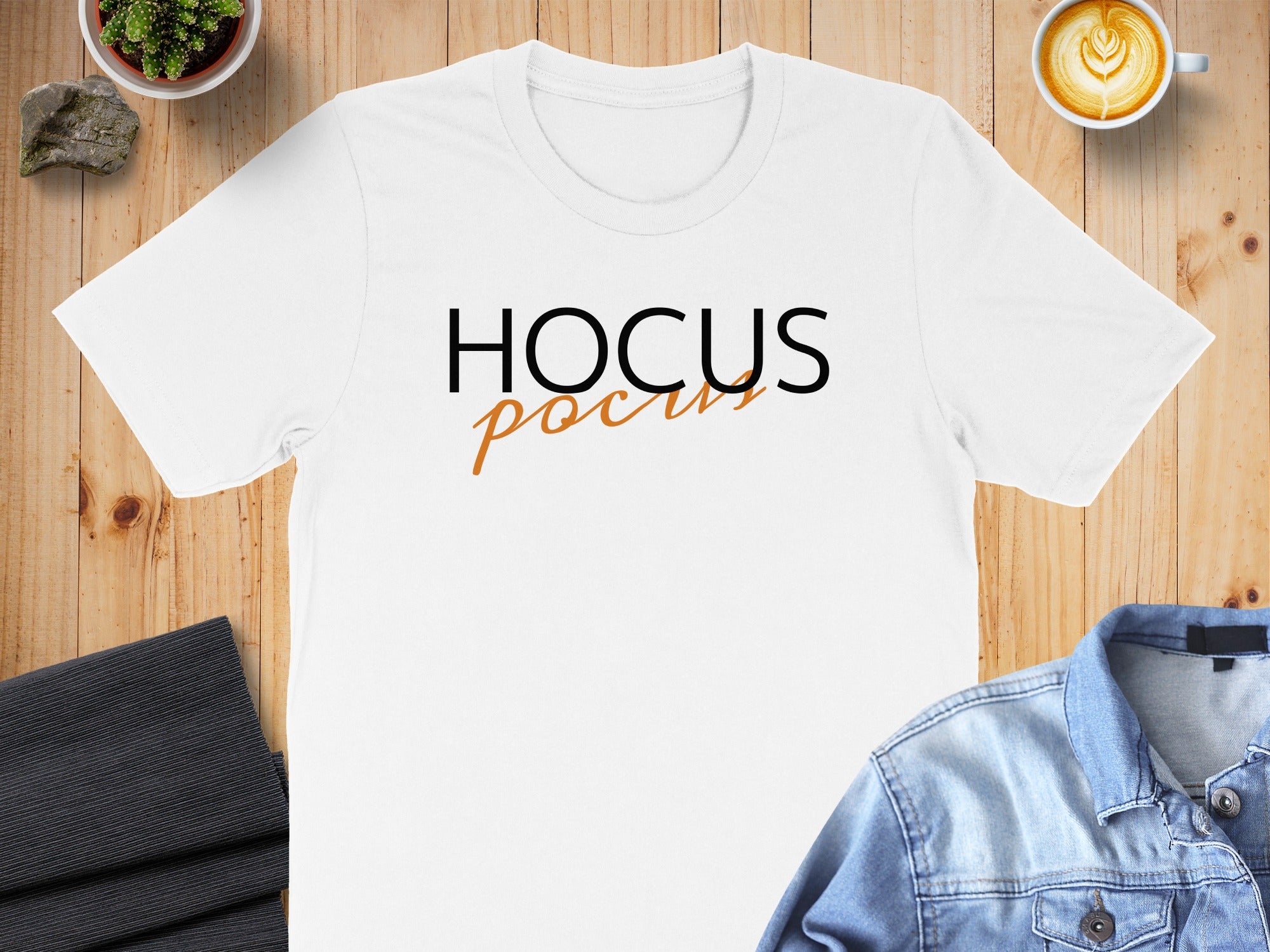 Hocus Pocus Design Black and Orange Text T-shirt product type