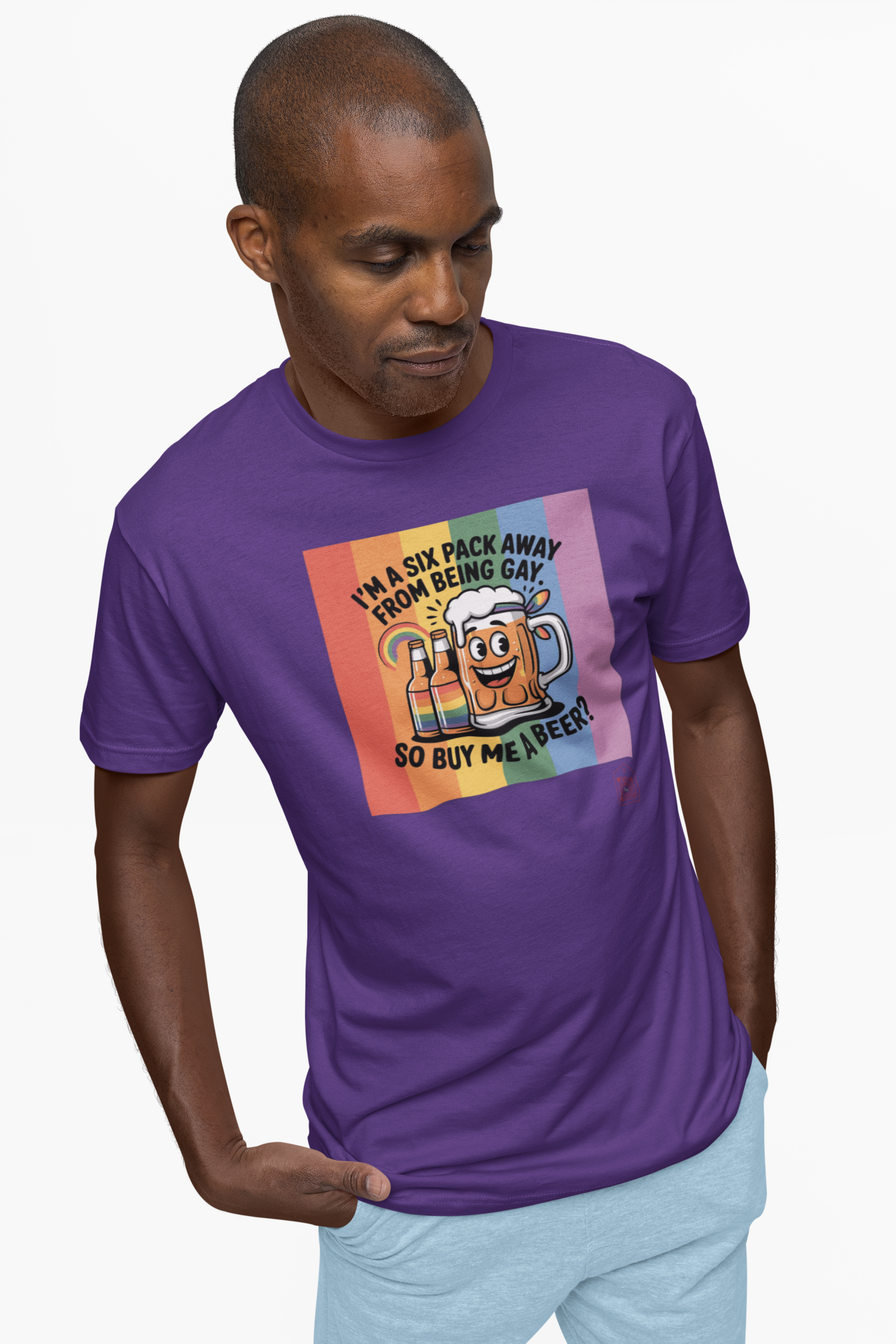 LGBTQ Beer Lover Shirt – Six Pack Away From Being Gay