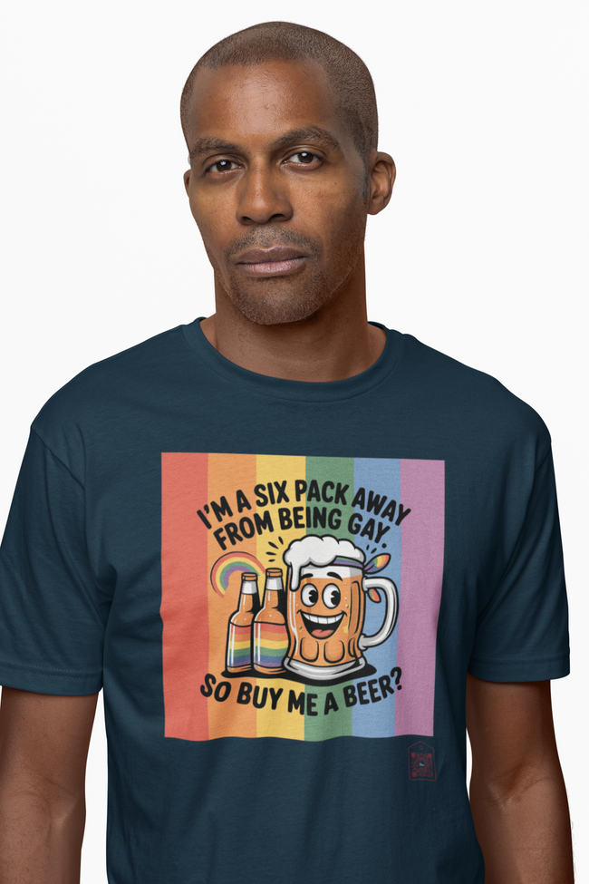 LGBTQ Beer Lover Shirt – Six Pack Away From Being Gay