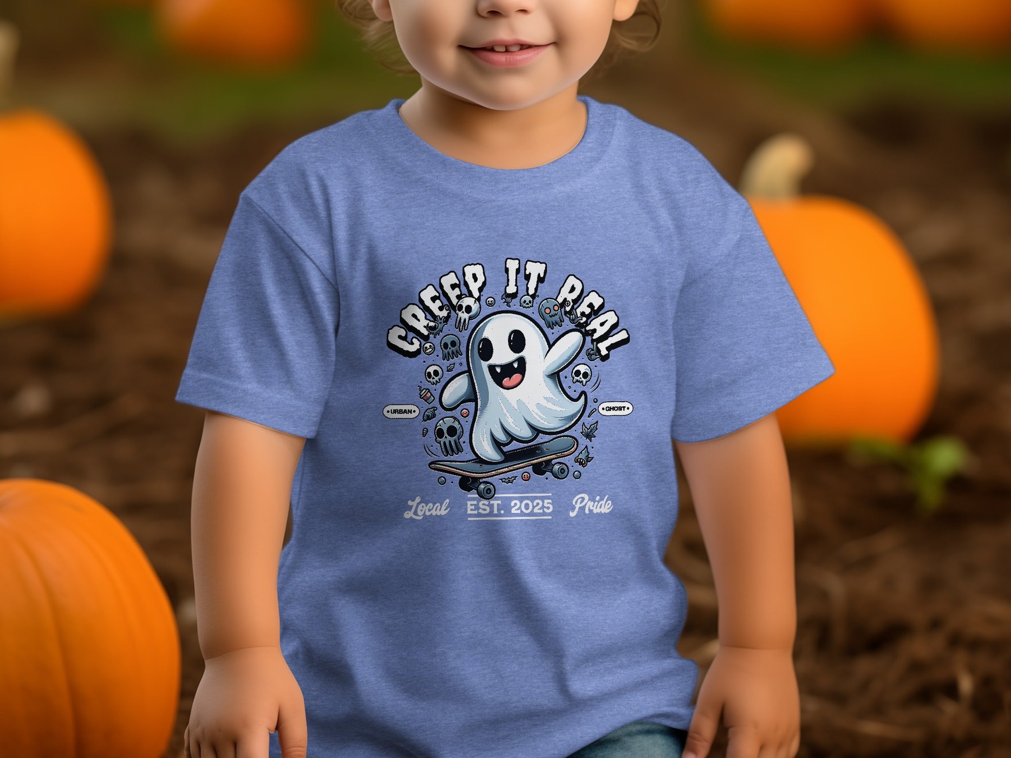 Creep It Real Ghost on Skateboard Urban Ghost T-Shirt
