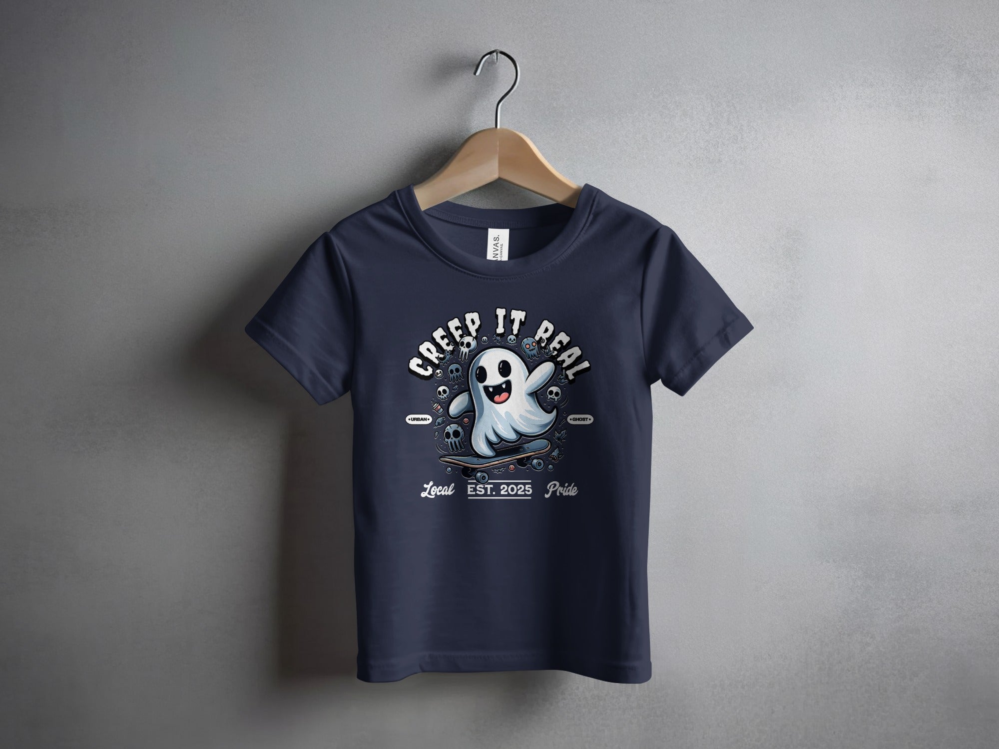 Creep It Real Ghost on Skateboard Urban Ghost T-Shirt