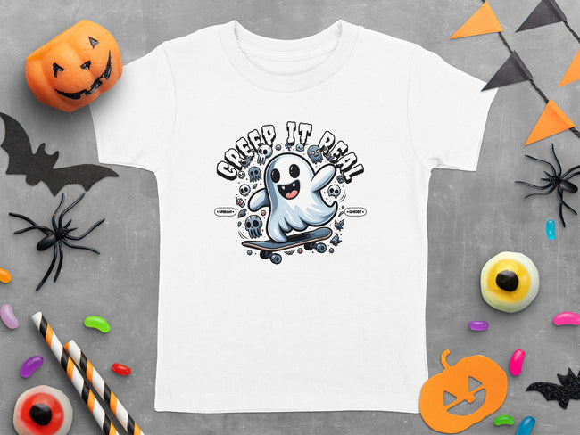 Creep It Real Ghost on Skateboard Urban Ghost T-Shirt