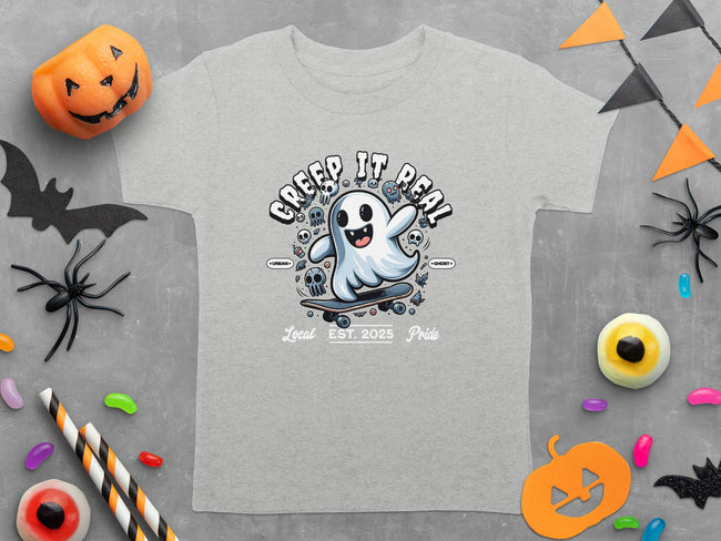 Creep It Real Ghost on Skateboard Urban Ghost T-Shirt
