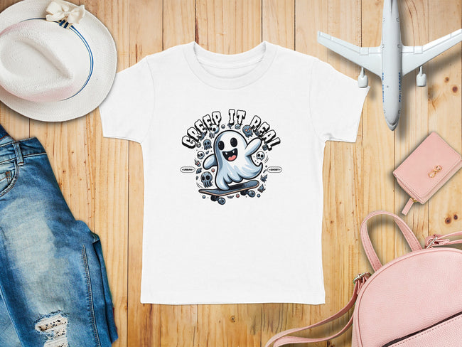 Creep It Real Ghost on Skateboard Urban Ghost T-Shirt