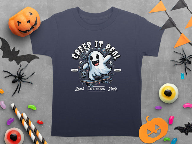 Creep It Real Ghost on Skateboard Urban Ghost T-Shirt