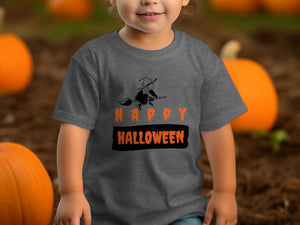 Happy Halloween with Flying Witch Halloween Graphic T-Shirt
