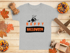 Happy Halloween with Flying Witch Halloween Graphic T-Shirt