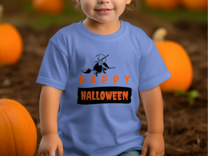 Happy Halloween with Flying Witch Halloween Graphic T-Shirt