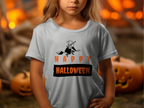 Happy Halloween with Flying Witch Halloween Graphic T-Shirt