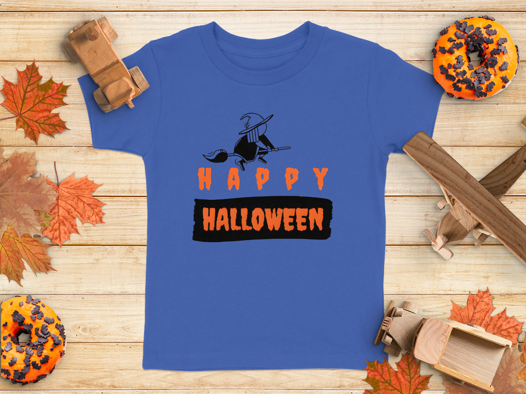 Happy Halloween with Flying Witch Halloween Graphic T-Shirt