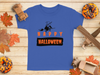 Happy Halloween with Flying Witch Halloween Graphic T-Shirt