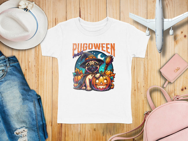 Pugoween Witch Halloween Design Cute Pug Puppy T-Shirt