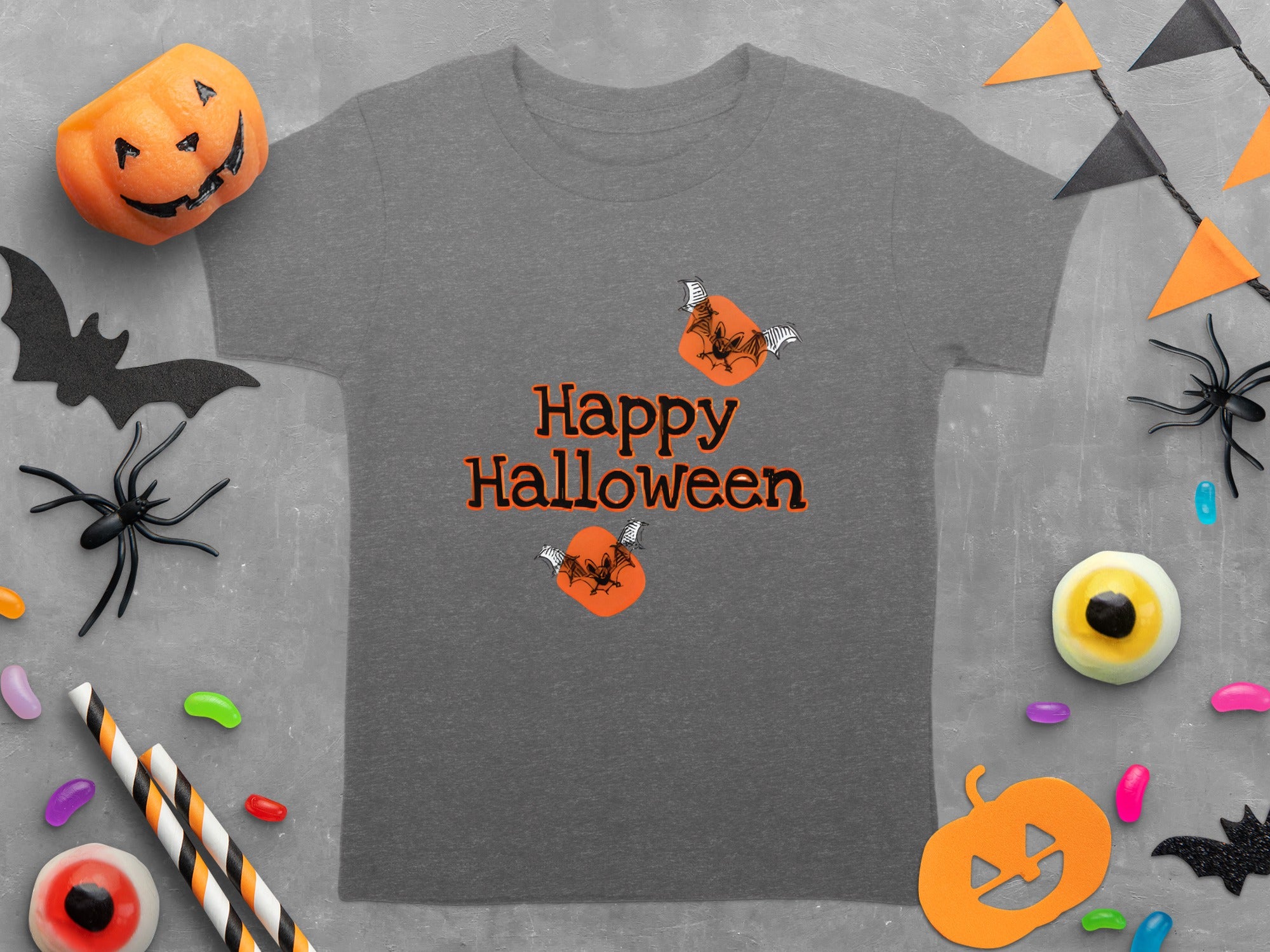 Happy Halloween and Bats Graphic Festive Event T-Shirt