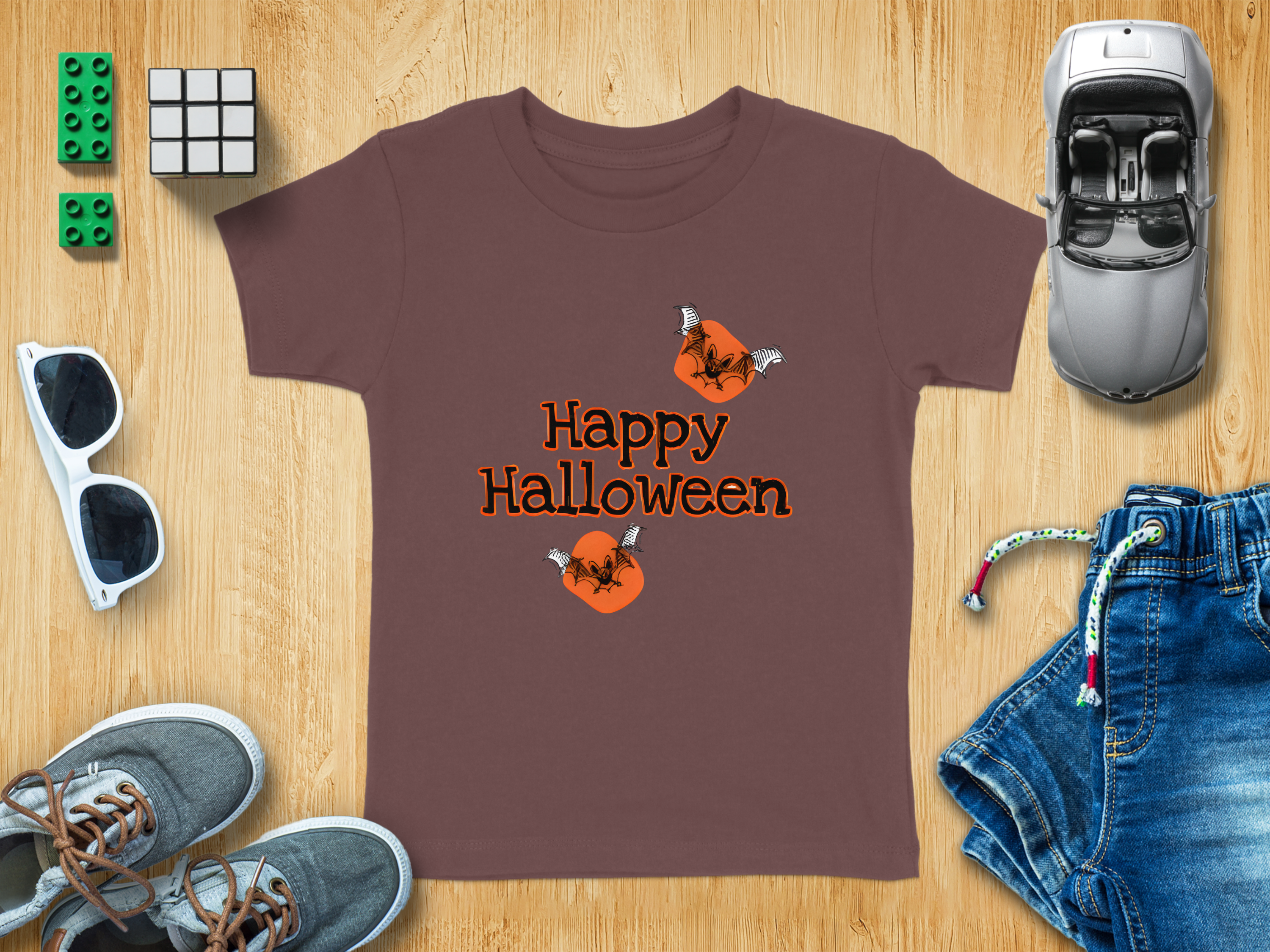 Happy Halloween and Bats Graphic Festive Event T-Shirt