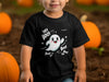 Cute Ghost Halloween Hey Boo Design Illustration T-Shirt